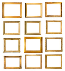 set of various vintage wooden piainting frames