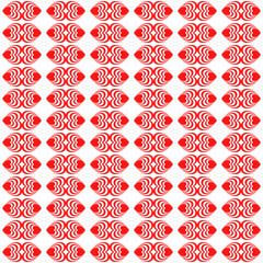 Fototapeta na wymiar Optical illusion hearts pattern on white background, vector design