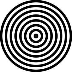 Optical art illusion of black and white circles, round shapes, vector design
