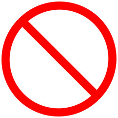 No Sign Empty Red Crossed Out Circle,Not Allowed Sign,Blank Prohibiting Symbol,Red Warning,Vector Illustration, Isolate On White Background Icon