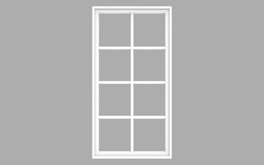 3d Illustration of  window frame isolated on white