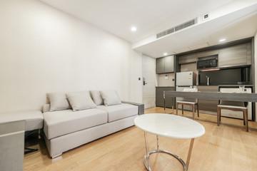 modern living room in bright colors