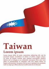 Flag of the Republic of China, Taiwan, officially the Republic of China. Template for award design, an official document with the flag of Taiwan. Bright, colorful vector illustration.