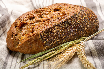 Fresh bio organic bread from artisanal bakery
