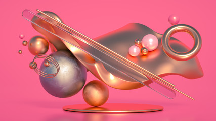 Beautiful minimalism abstraction background. 3d illustration, 3d rendering.