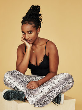 Portrait of cool young woman.