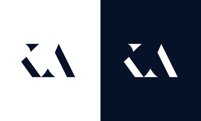 Abstract letter KA logo. This logo icon incorporate with abstract shape in the creative way. - obrazy, fototapety, plakaty