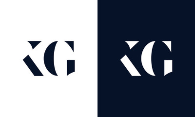 Abstract letter KG logo. This logo icon incorporate with abstract shape in the creative way. - obrazy, fototapety, plakaty
