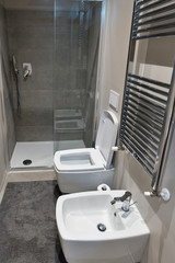 modern hotel bathroom with toilet bowl
