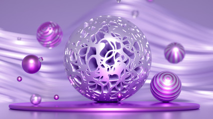 Beautiful minimalism abstraction background. 3d illustration, 3d rendering.