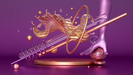 Beautiful minimalism abstraction background. 3d illustration, 3d rendering.