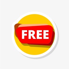 Free square sticker. Free sign. Free banner