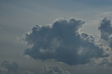 Landscape of blue sky and clouds on the horizon.