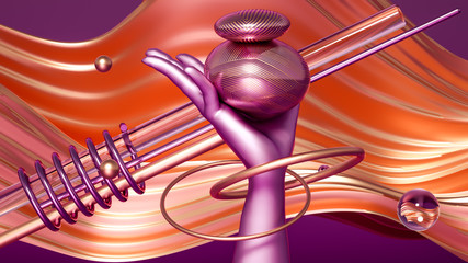 Beautiful minimalism abstraction background. 3d illustration, 3d rendering.