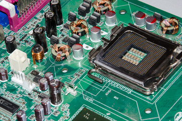 closeup of electronic circuit board
