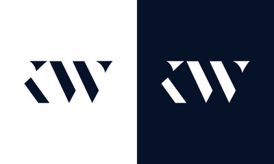 Abstract letter KW logo. This logo icon incorporate with abstract shape in the creative way. - obrazy, fototapety, plakaty