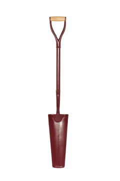 Steel Shovel Draining Myd isolated on white with clipping path