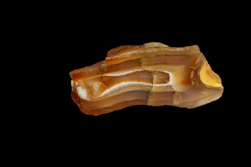 macro stone mineral agate on black background