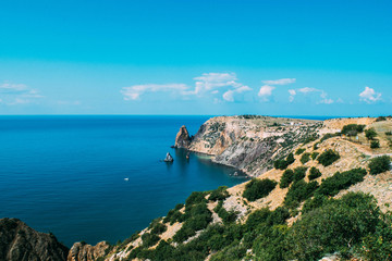 Fototapeta premium Black sea and Cape Fiolent in Crimea