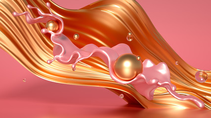 Beautiful minimalism abstraction background. 3d illustration, 3d rendering.