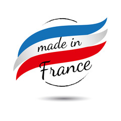 Made in france quality label on the white background.