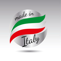 Made in italy quality label on the white background.