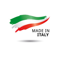 Made in italy quality label on the white background.
