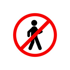 Traffic signs, pedestrian no entry. Vector icon