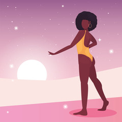 woman summer time vacations design