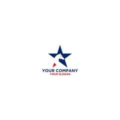 American Star Horse Logo Design Vector