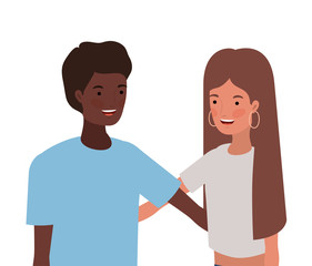 couple of people smiling and hugging each other