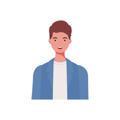 young man on white background