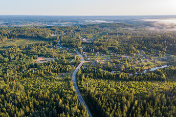 aerial view of rural landscape