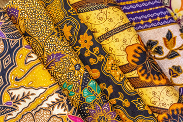 Cheerful and brightly colored batik clothing that is often found in Indonesia.