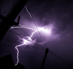 lightning over the city