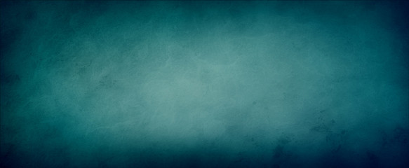 Blue green background with gorgeous colors and dark border with marbled soft lighting and texture design, elegant old vintage distressed background