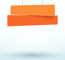 Hanging Title Ribbon 2 Line Overlapping Banner