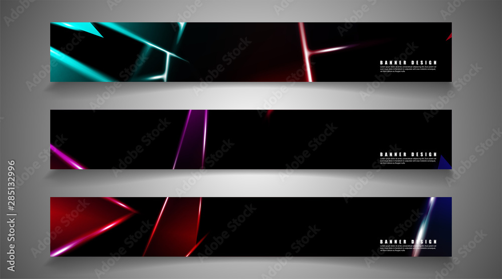 Wall mural minimal banner design. triangular shape vector design background. print templates for ad background