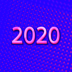 New year 2020 3d vector numbers 