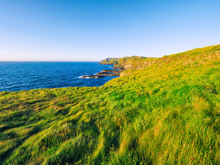 summer sunset giants causeway coastline,Northern Ireland