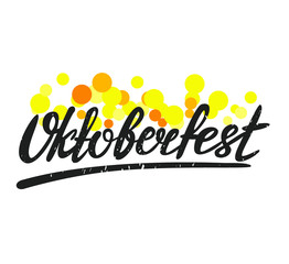 Oktoberfest lettering with yellow-orange circles