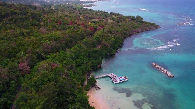 Aerial Jamaica Ocho Rios Dolphin Cove March 2019 Sunny Day 30mm 4K Inspire 2  Aerial video of the coast near Ocho Rios on a beautiful sunny day.