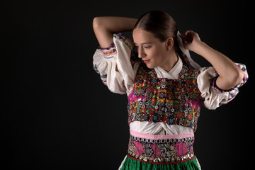 Slovak folklore. Slovakian folklore girl.