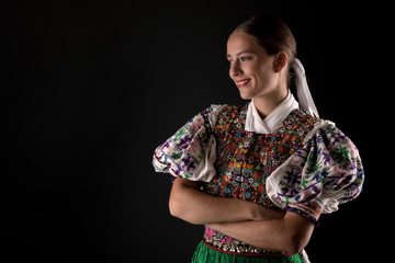 Slovak folklore. Slovakian folklore girl.