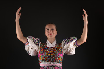 Slovak folklore. Slovakian folklore girl.