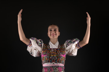 Slovak folklore. Slovakian folklore girl.