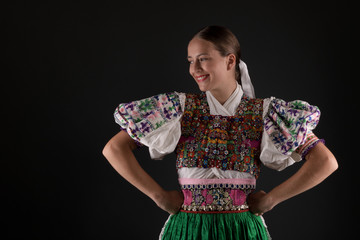Slovak folklore. Slovakian folklore girl.