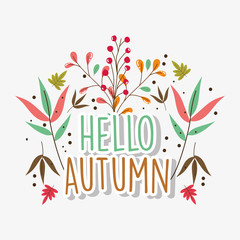 hello autumn season flat design