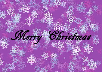 Naklejka na ściany i meble Merry christmas with purple snowflake background
