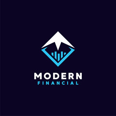 Financial Logo Vector Logo Design Template. Accounting and Tranding Icon. Economy And Data Color Symbol.